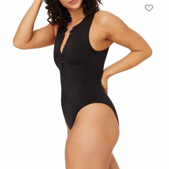 Andie Malibu Snap Front One Piece Swimsuit Black Size Large - Picture 9 of 9